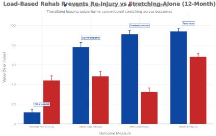 Comparative Effects of Progressive TheraBand Throwing Load Versus Conventional Stretching on Posterior Shoulder Tightness, Internal Rotation Deficit, and Tendon Load Tolerance in Volleyball Players: A Randomized Controlled Trial